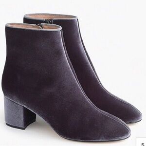 J.Crew Gray Velvet Booties Sz 10